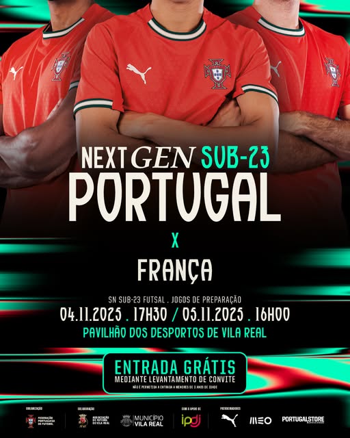 Seleção Nacional de Futsal AF Vila Real joga contra a França